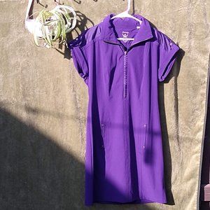 Zenergy Purple half zip dress with hood Sz 1 (Med)